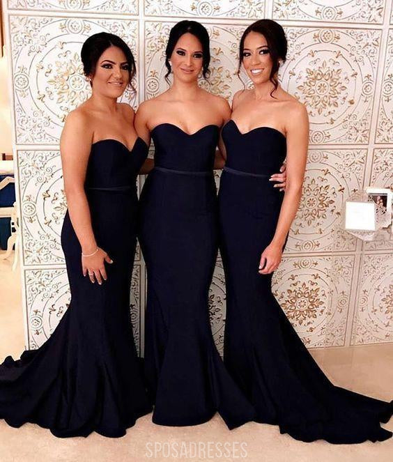 Mermaid Black Simple Long Cheap Bridesmaid Dresses Online, WG249