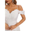 Ivory A-line Spaghetti Straps Off Shoulder Side Slit Handmade Lace Wedding Dresses,WD803