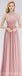 Blush Pink Lace Floor Comprimento Inigualável Chiffon Bridesmaid Vestidos Online, WG542