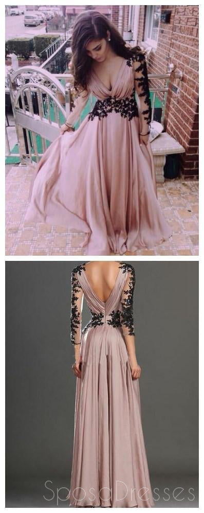 Long Sleeve Prom Dresses,Long Prom Dresses, V-neck Prom Dresses,Long Sleeve Prom Dresses, Chiffon Prom Dresses, Popular Prom Dresses,Custom Prom Dresses,Prom Dresses Online,PD0112