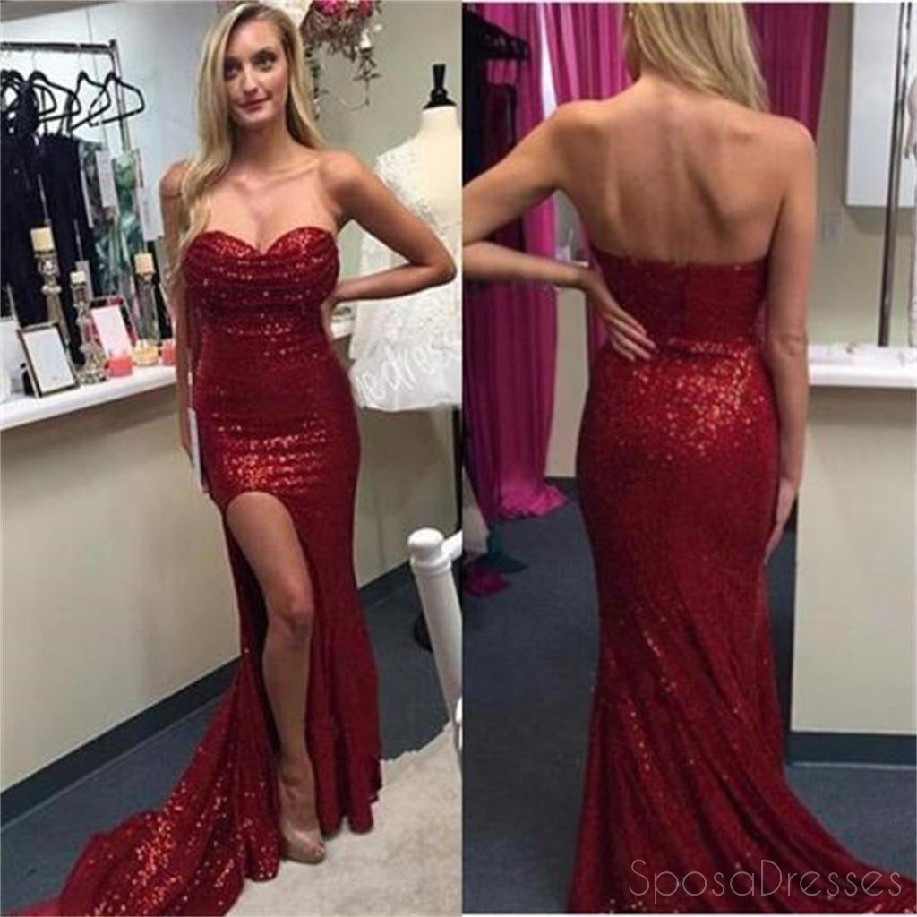 Robe de bal à ouverture latérale, robe de bal rouge, robe de bal brillante, robe de bal sexy, robe de cocktail, robe de bal de soir, robe de bal de longue durée, robe de bal en ligne