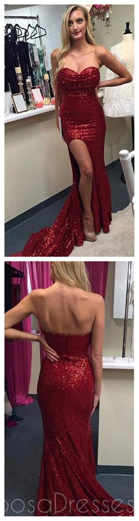 Side Slit Prom Dresses,Red Sequined Prom Dresses,Sparkle Prom Dresses ,Sexy Prom Dresses,Cocktail Prom Dresses ,Evening Dresses,Long Prom Dress,Prom Dresses Online,PD0146