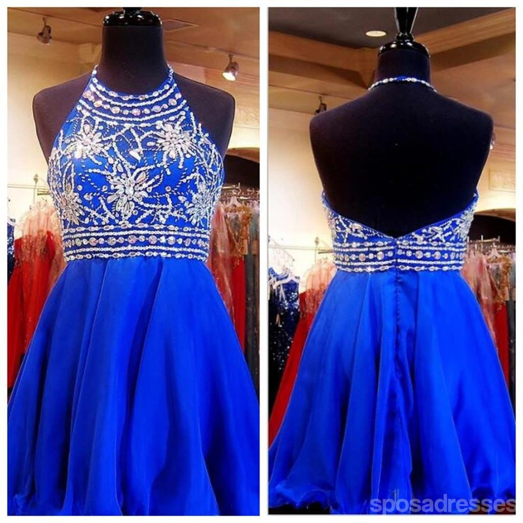 Vestidos de fiesta azul real con cuentas, vestidos de fiesta cortos, 2016 vestidos de fiesta lindos, dulces 16 vestidos, vestidos de cóctel, vestido de graduación, PD0004