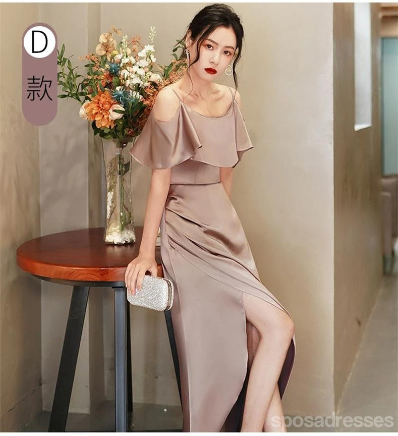 Mismatched Champagne Sexy Mermaid Sleeveless Long Bridesmaid Dresses Gown Online,WG1088