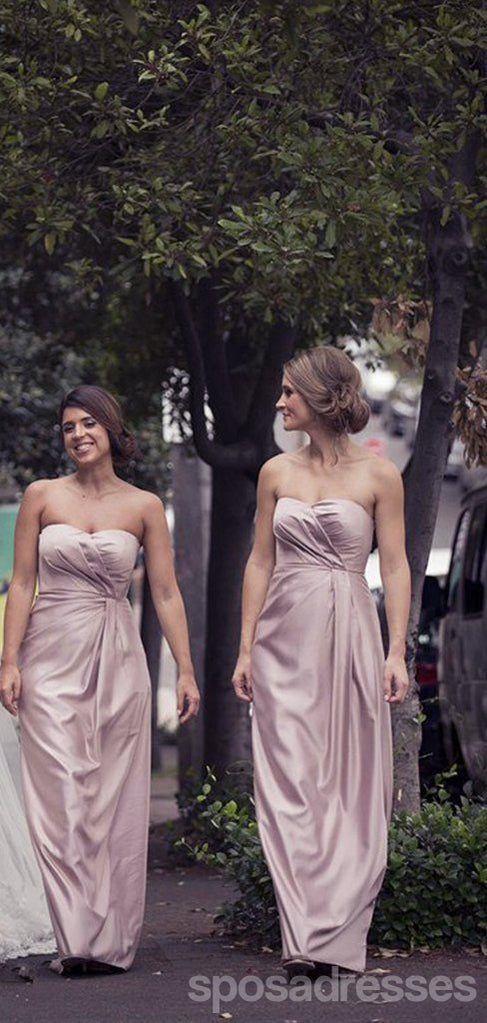 Sweetheart Pale Pink Floor Length Cheap Long Bridesmaid Dresses Online, WG563