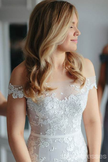 Off Shoulder Mermaid Lace Cheap Wedding Vestidos Online, Vestidos Baratos De Sereia Bridal, WD446