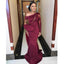 Mismatched Burgundy One shoulder Mermaid Cheap Long Bridesmaid Dresses Gown Online,WG1100