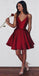 Simple en Satin Courte pas Cher Rouge Robes de bal de moins de 100, CM380