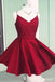 Open Back Simple Red Short Homecoming Dresses Under 100, CM385