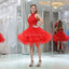 Red Halter Beaded Cheap Homecoming Dresses Online, Cheap Short Prom Dresses, CM804