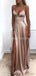 Sexy Side Slit Spaghetti Straps Long Evening Prom Dresses, Vestidos de festa à noite, 12223