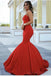 Simple Cheap Red Mermaid Long Evening Prom Dresses, 17648