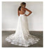 Off White A-line Spaghetti Straps Backless Handmade Lace Wedding Dresses,WD794