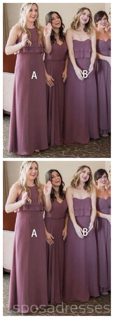 Dusty Purple Mismatched Chiffon Cheap Bridesmaid Dresses Online, WG268