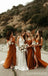 Mismatched Burnt Orange Mermaid Sleeveless Long Bridesmaid Dresses Gown Online,WG1087