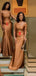 Champagne Gold Off Shoulder Sereia Sexy Vestidos baratos de dama de honra online, WG568