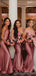 Mismatched Mermaid Dusty Rose Long Bridesmaid Dresses Gown Online,WG1119