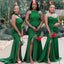 Mismatched Mermaid Dark Green Side Slit Cheap Bridesmaid Dresses Online,WG969