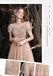 V Neck Dusty Pink Tulle Beaded Short Homecoming Dresses Online, Robes de bal courtes pas chères, CM845