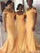 Yellow Long Mermaid Sexy Cheap Bridesmaid Robes en ligne, WG574