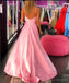 Sexy Pink Side Slit Cheap Long Evening Prom Dresses, Cheap Custom Sweet 16 Dresses, 18504