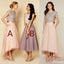 Pretty Two Pieces Cap Sleeve Sequin Top Organza Long Bridesmaid Dresses, WG38