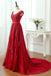 Short Sleeve Scoop Neckline Red Lace Beaded Cheap Long Evening Prom Dresses,17308