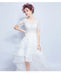 White Half Sleeves Short Homecoming Dresses,Cheap Short Prom Dresses,CM926