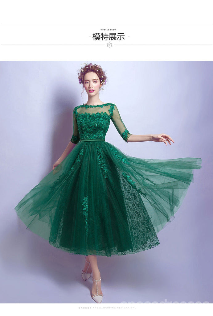 Green Short Sleeves Jewel Homecoming Dresses,Cheap Short Prom Dresses,CM922