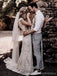 Mermaid V Neck Sleeveless Lace Wedding Dresses, Cheap Wedding Gown, WD729