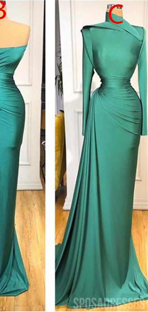 Mismatched Soft Satin Green Mermaid Long Bridesmaid Dresses Online, WG825