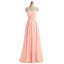 A-line Pink Sleeveless Ruffle Chiffon Long Bridesmaid Dresses Online, WG910