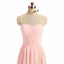 A-line Pink Sleeveless Ruffle Chiffon Long Bridesmaid Dresses Online, WG910