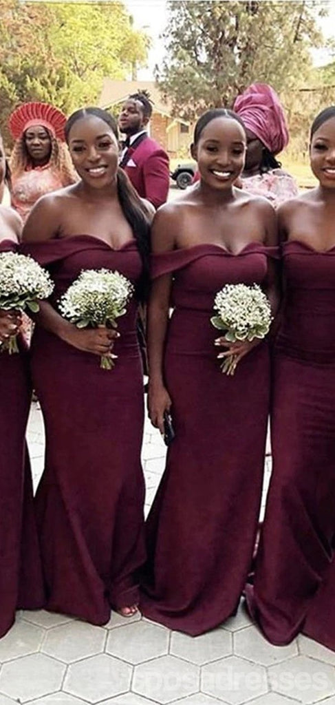 Mermaid Off The Shoulder Strapless Long Bridesmaid Dresses Online, WG912