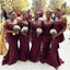 Mermaid Off The Shoulder Strapless Long Bridesmaid Dresses Online, WG912