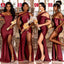 Mismatched Burgundy Mermaid Cheap Long Bridesmaid Dresses Online,WG1274