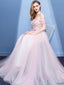 A-line Off The Shoulder Pink Custom Prom Dresses, Sweet 16 Prom Dresses, 12463