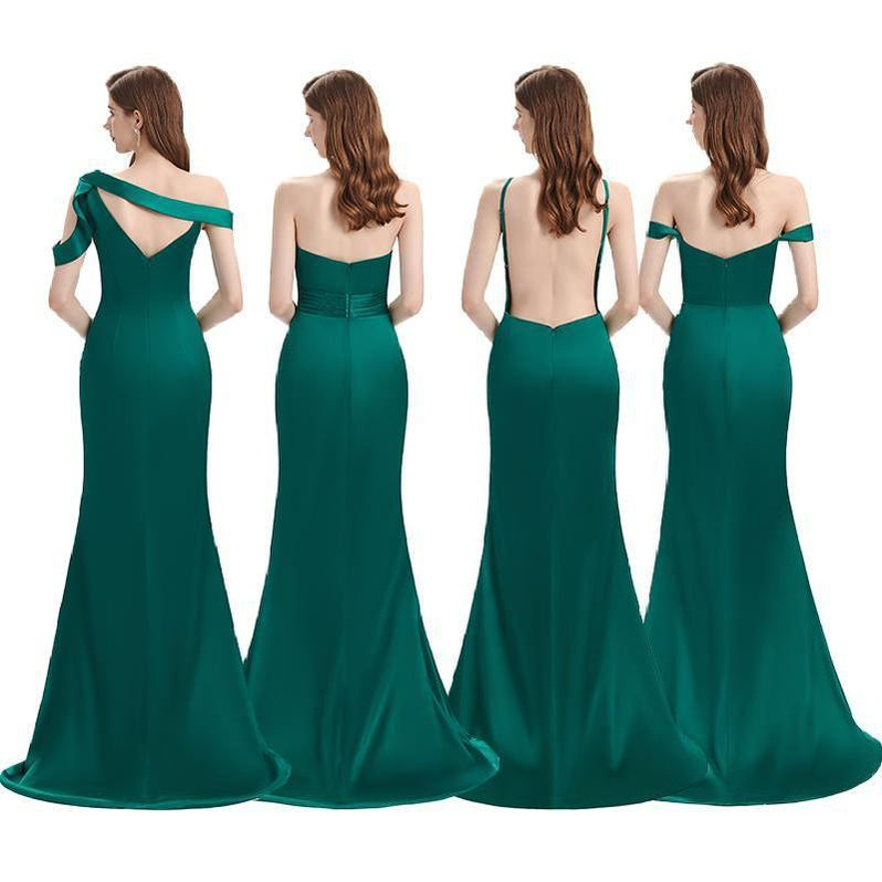 Mismatched Slate Blue Mermaid Cheap Bridesmaid Dresses Online, WG1081