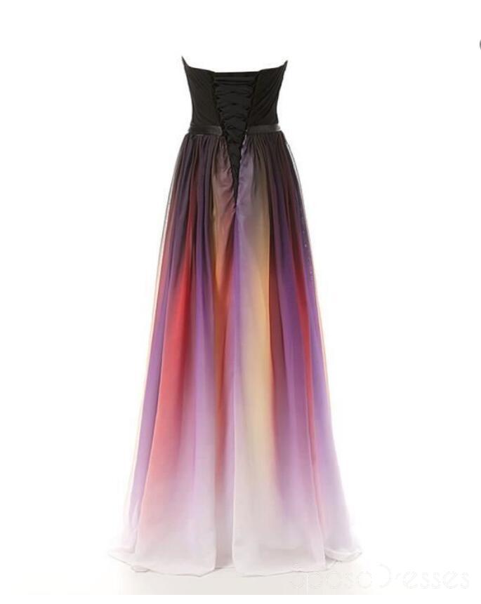 Novia con cuentas gasa Ombre vestidos de fiesta de noche larga, montón personalizado dulce 16 vestidos, 18403