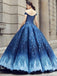 Off Shoulder Navy Blue Ball Gown Prom Dresses, Sweet 16 Dresses, Quinceanera Dresses, 12382