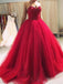 Sweetheart Beaded Burgundy Ball Gown Long Evening Prom Dresses, Cheap Sweet 16 Dresses, 18423