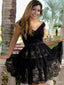 V Pescoço do Laço Preto Barato Curto Homecoming Dresses Online, CM641