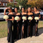 Black Mermaid Off Shoulder Sweetheart Long Affordable Bridesmaid Dresses Online, WG1036