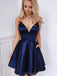 Spaghetti Straps Satin Cheap Homecoming Vestidos Online, Vestidos De Baile Curtos Baratos, CM752