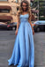 Simple Lace Bodice Sweetheart  A-line Long Evening Prom Dresses, 17645