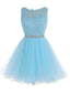 Sexy dos Ouvert, la Lumière Bleue en dentelle de Tulle homecoming robes de bal, CM0020