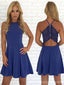 Open Back Blue Cheap Cute Simple Casual Homecoming Vestidos 2018, CM434