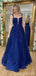 Sweetheart Neck Gold Sequin A-line Vestidos largos baratos del baile de fin de curso de la tarde, vestidos del baile de fin de curso del partido de tarde, 12350