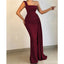 Burgundy Mermaid One Shoulder Cheap Long Bridesmaid Dresses,WG1436