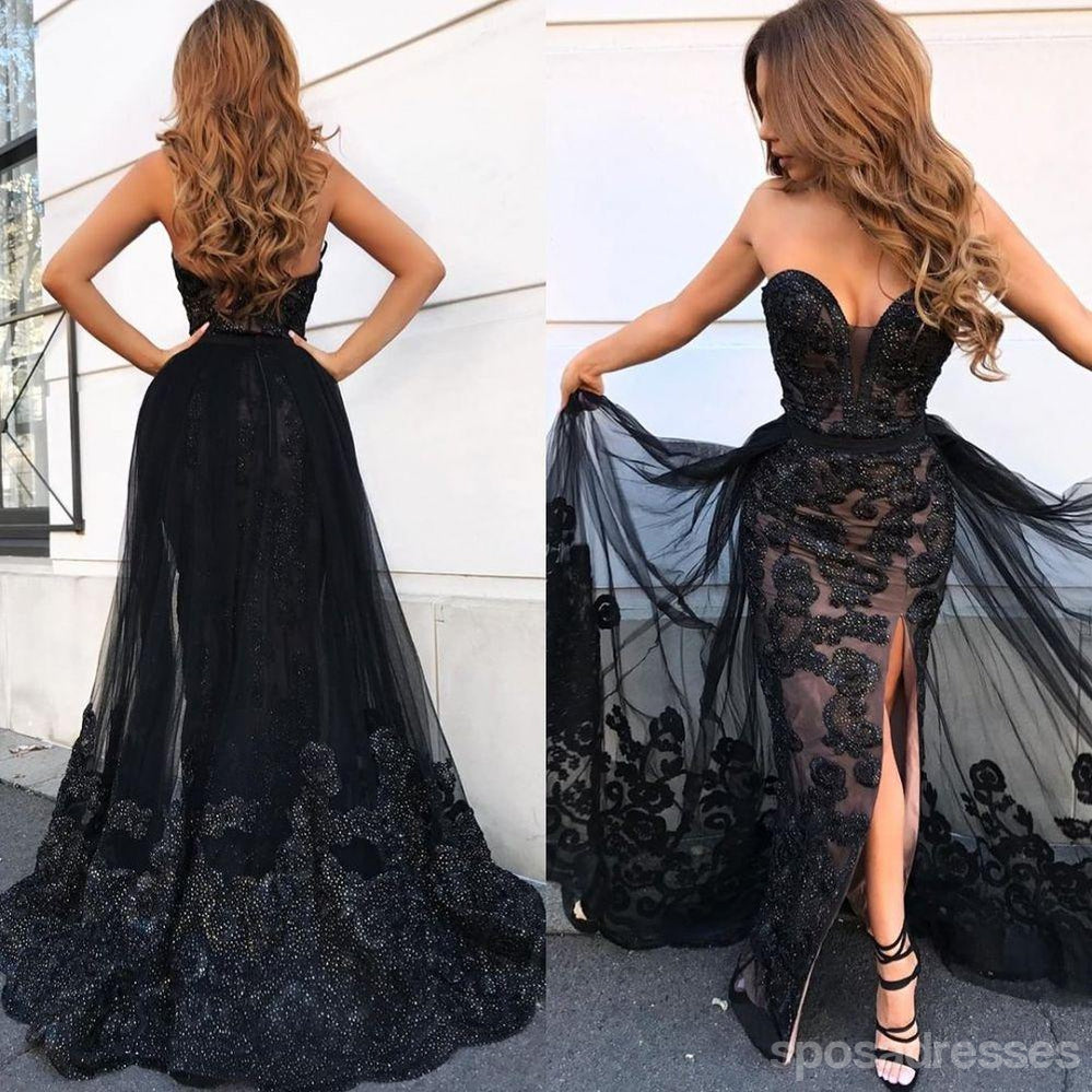 Querida pescoço ouro lantejoulas uma linha barato longo Evening Prom Dresses, Evening Party Prom Dresses, 12350